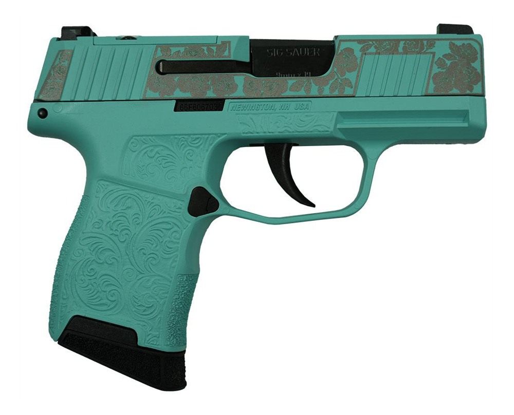 Sig Sauer Gun Roses-Robin's Egg Blue P365 Optic Ready Handgun 9mm Luger 10r view 3