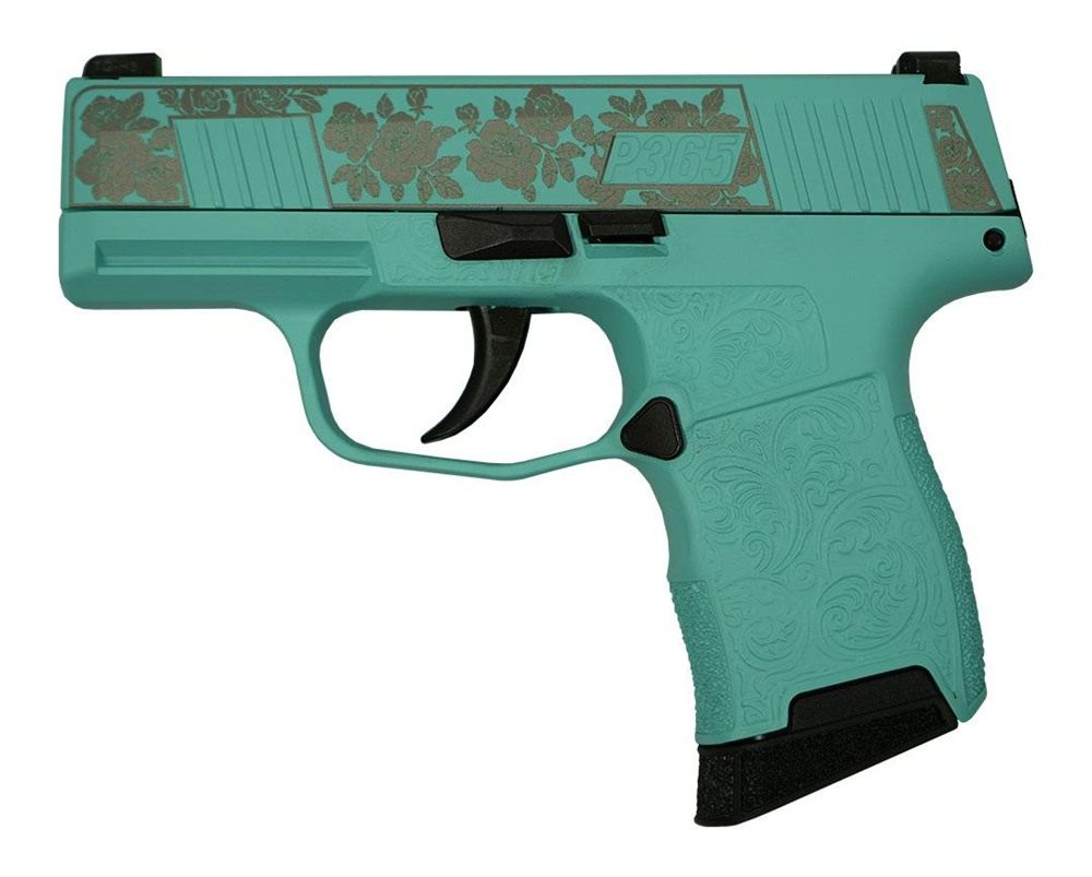 Sig Sauer Gun Roses-Robin's Egg Blue P365 Optic Ready Handgun 9mm Luger 10r view 4