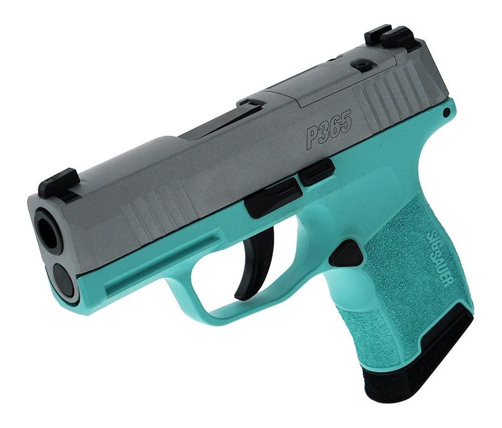 Sig Sauer Silver Slide/Robin's Egg Blue P365 Optic Ready Handgun 9mm Luger