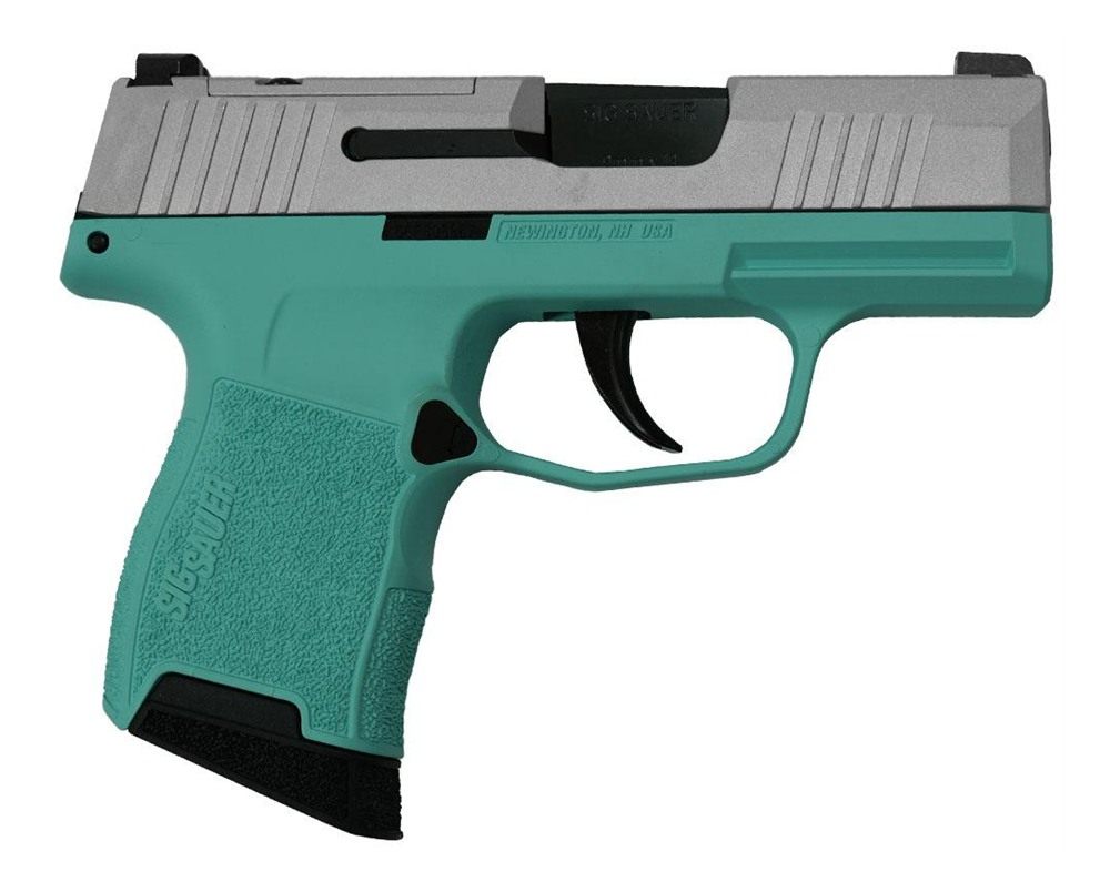 Sig Sauer Silver Slide/Robin's Egg Blue P365 Optic Ready Handgun 9mm Luger view 3