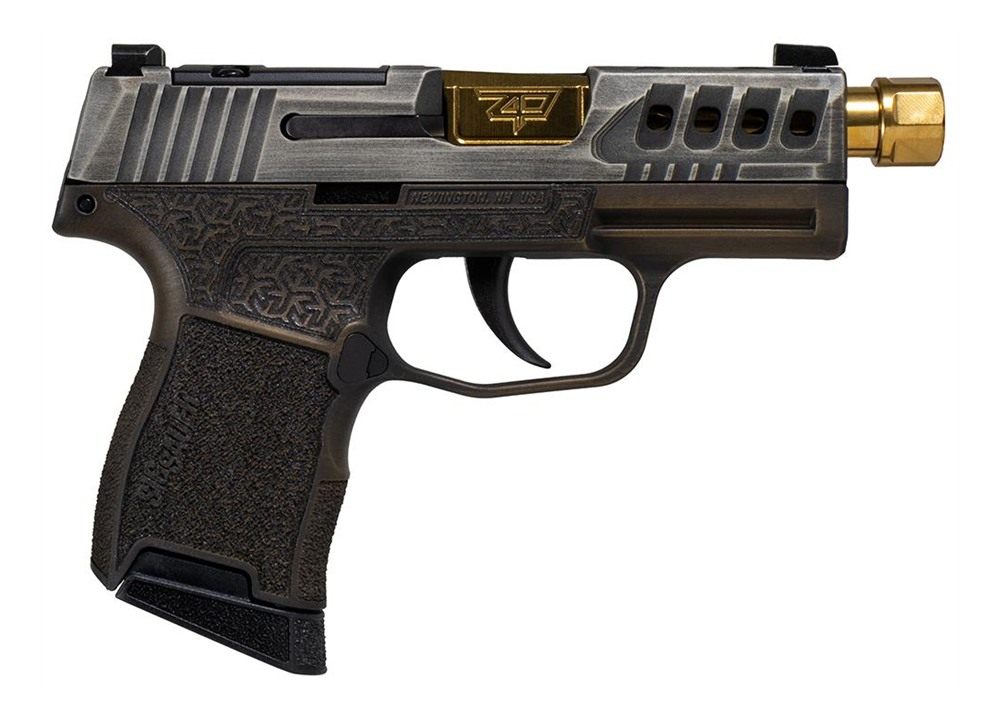 Sig Sauer P365 Gold Bug Handgun 9mm luger 10rd Magazines(2) 3.7in Threaded