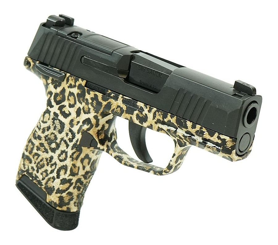 Sig Sauer Leopard Print P365 Optic Ready Handgun 9mm Luger 10rd Magazines(2