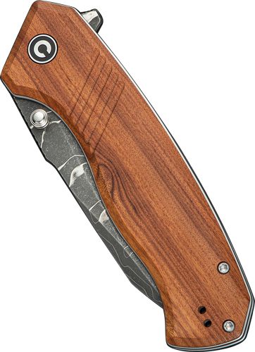 Civivi Knife Placoid 3.67in Wood/Dimascus Blade Liner Lock