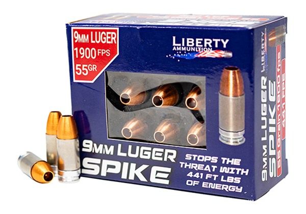 Liberty Ammunition Spike Handgun 9mm Luger 55gr HP 1900 fps 20/ct view 2