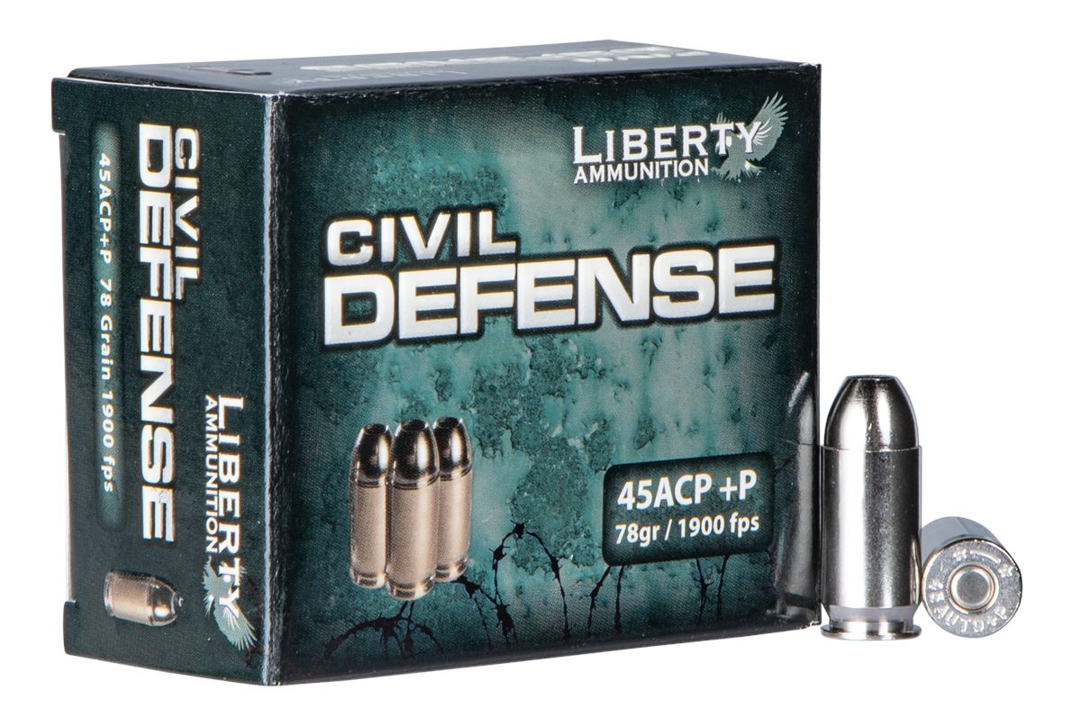 Liberty Ammunition LACD45013 Civil Defense 45ACP+P 78gr Lead Free Fragmenti
