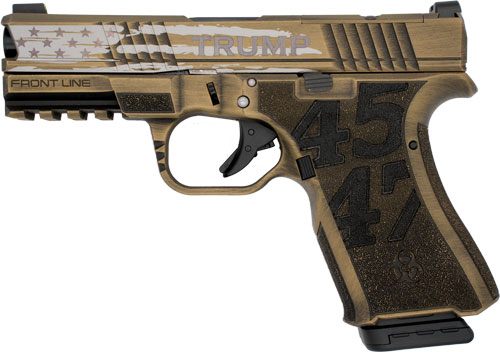 Black Rain Ordnance Frontline 9MM Pistol TRUMP Custom 15RD Gold view 2