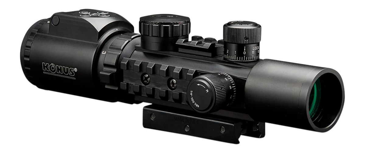 Konus USA 7170 AS-34 Matte Black 2-6x28mm 34mm Tube Dual Illuminated Green/