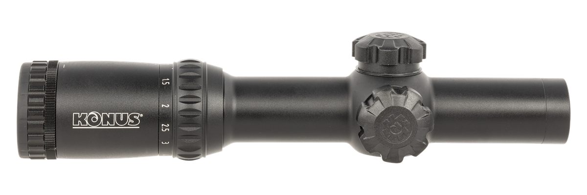 Konus Optics 7182 M-30 Matte Black 1-6x24mm Dual Illumination Engraved Circ