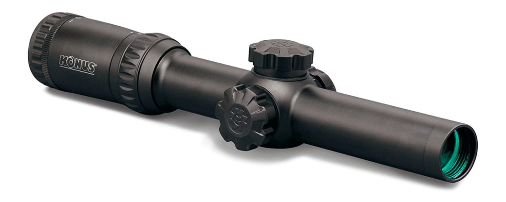 Konus 7184 M-30 Matte Black 1-4x 24mm 30mm Tube Illuminated Dual Blue/Red C