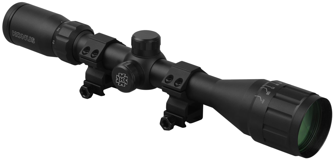 Konus Optics Scope Fighter 4-12X40 W/Rings AO BDC Reticle Black