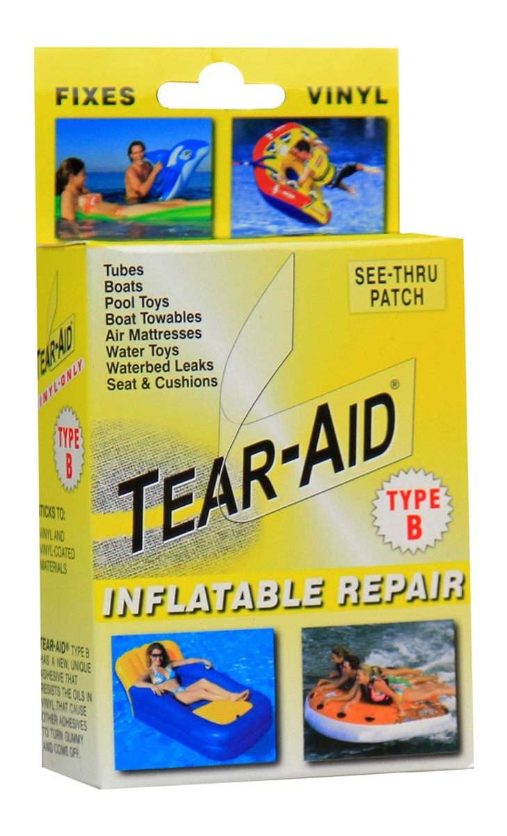 Tear AID Inflatable Repair Kit, Type B Clear Patch for Vinyl and Materials
