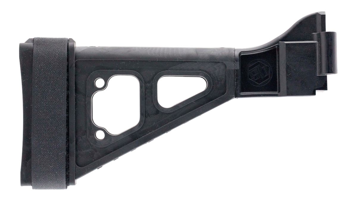 SB Tactical Side Folding Black Synthetic with 10.50in OAL Nylon Strap for H view 2