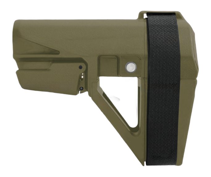 SB Tactical Stabilizing Brace Ranger Green Polymer Adj 5 Position, 10.25in