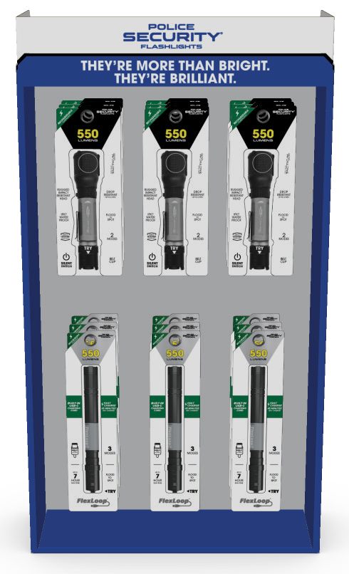 Police Sec Flashlights Psf 97109 Preloaded Half Sidekick Display