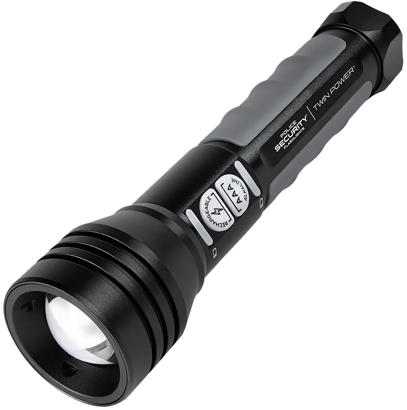 Police Security Twin Power 600 Lumen LED Flashlight - Choose Your - Recharg