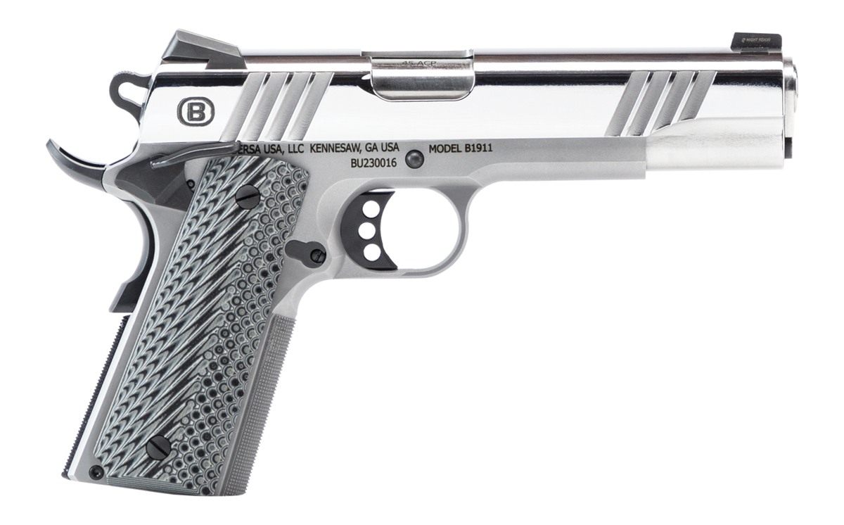 Bersa B19117050PMBG Mirror Full Size 45 ACP 8+1 5in Stainless Steel Barrel view 2