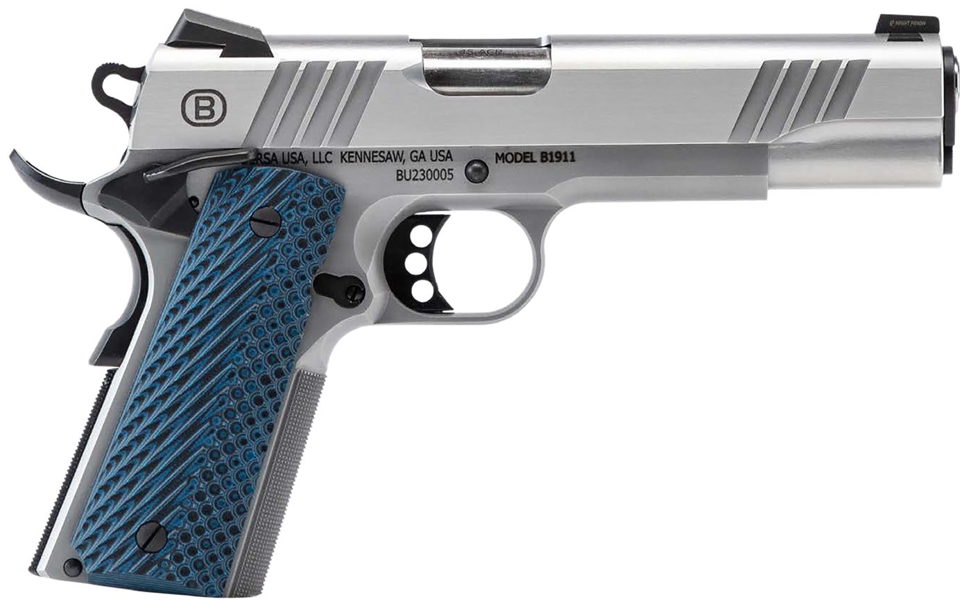 Bersa B19117050SMBL Full Size 45 ACP 8+1 5in Stainless Steel Barrel, Polish