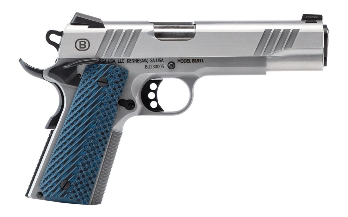 Bersa B19117050SMBL Full Size 45 ACP 8+1 5in Stainless Steel Barrel, Polish view 2