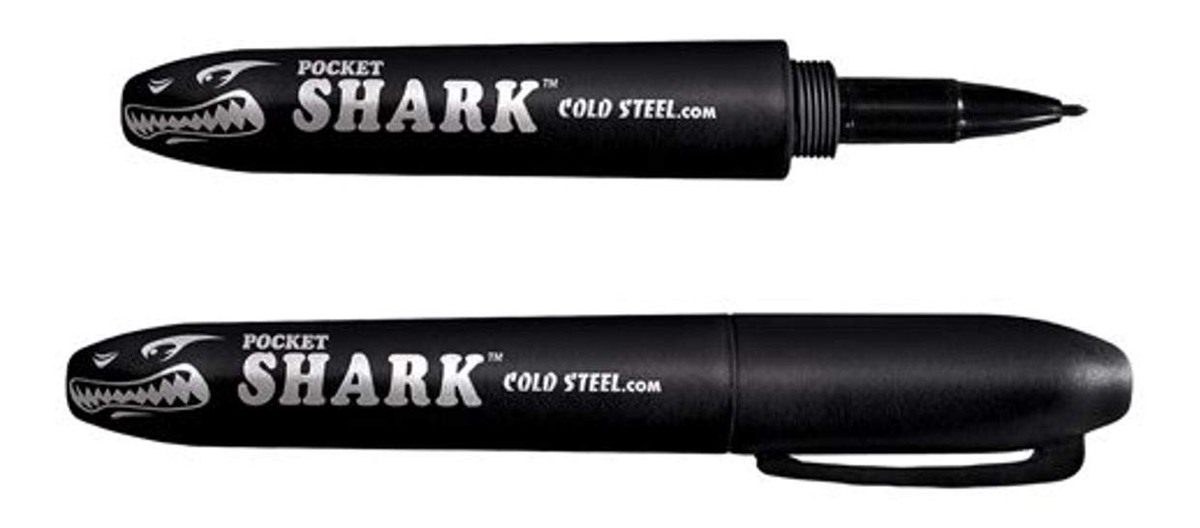 Cold Steel Pocket Shark Felt Tip Pen, Black, Grivory