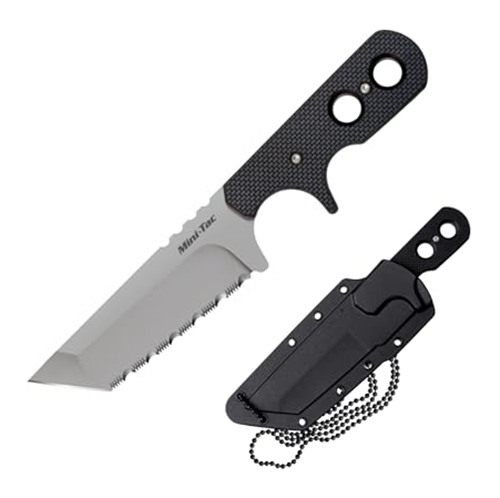 Cold Steel Mini Tac Tanto Serrated 49HTFS,black and silver view 2