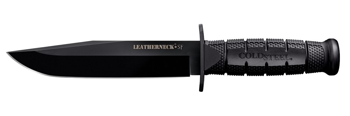 Cold Steel CS39LSFC Leatherneck Semper-Fi 6.75in Clip Point Plain Black Mat