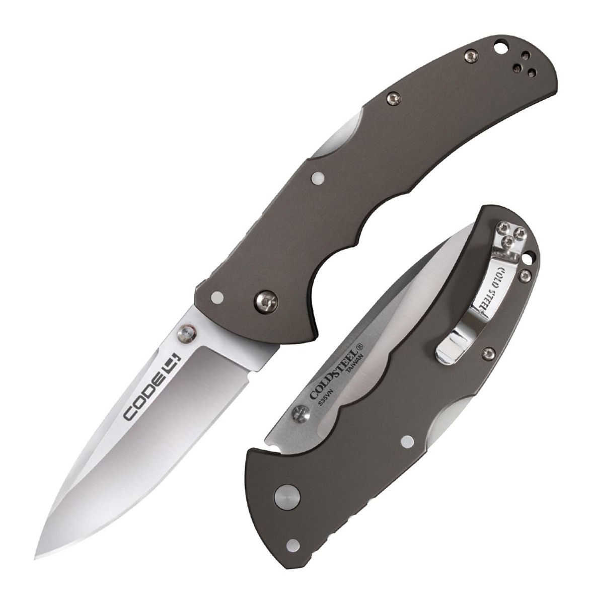Cold Steel Code 4 3.5in S35VN Razor-Sharp Spear Point Blade 5in 6061 Alumin