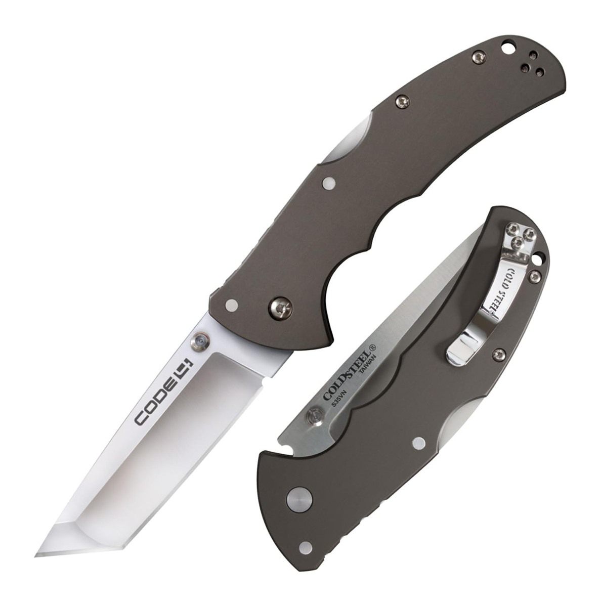 Cold Steel Code 4 3.5in S35VN Razor-Sharp Tanto Point Blade 5in 6061 Alumin