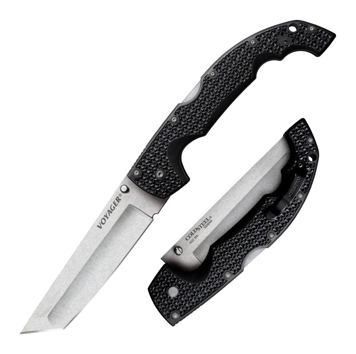 Cold Steel XL Voyager 5.5in AUS10A Tanto Point Plain Edge Razor-Sharp Blade