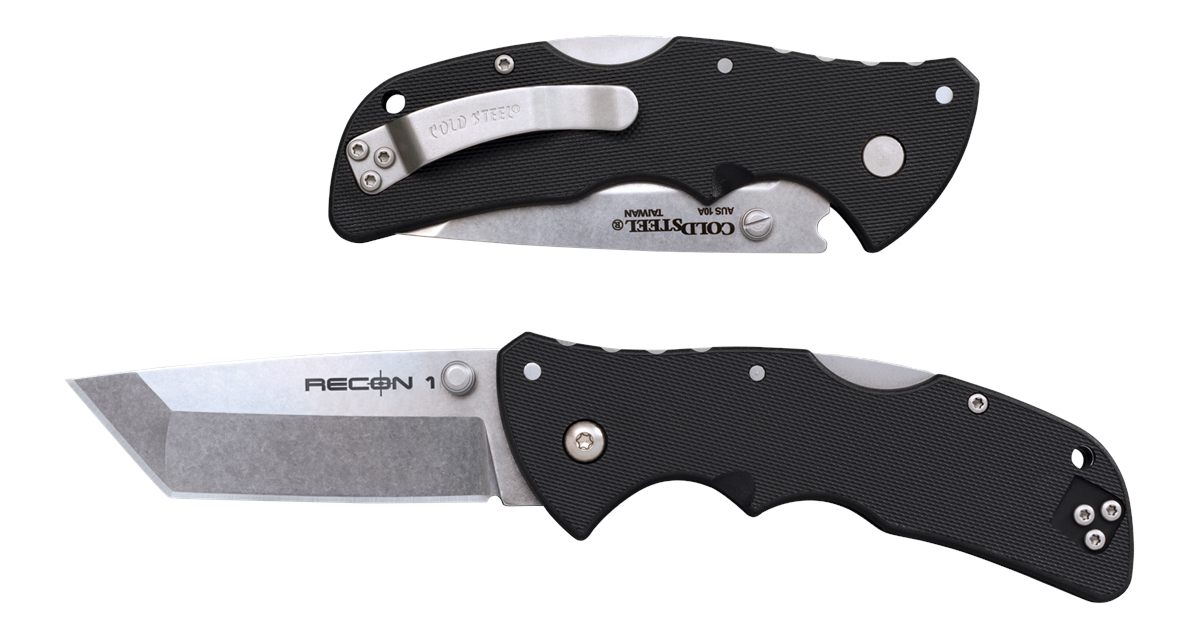 Cold Steel Mini Recon 1 3in AUS10A Tanto Point Blade 4in GFN Handle Folding