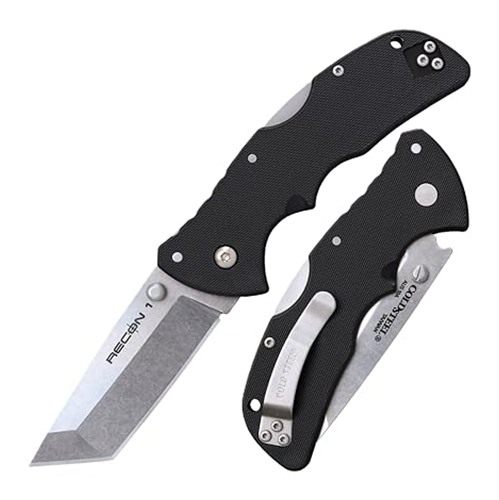 Cold Steel Mini Recon 1 3in AUS10A Tanto Point Blade 4in GFN Handle Folding view 2