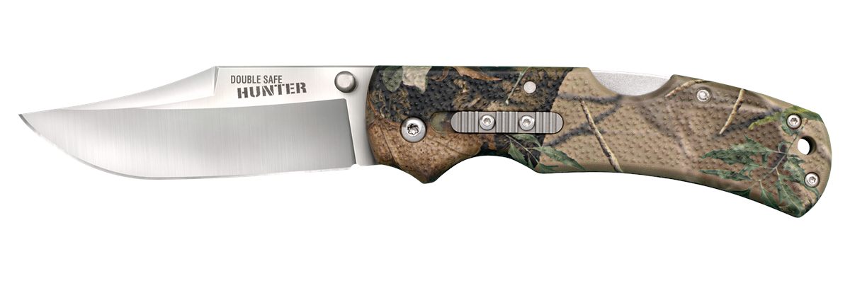 Cold Steel CS23JE Double Safe Hunter 3.50in Folding Clip Point Plain Satin