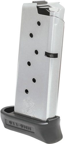 Springfield Armory 911 Stainless Steel Magazine w/ Pinky Extension 9mm 7/rd