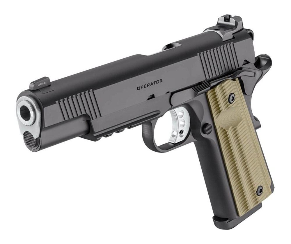 Springfield 1911 Operator Handgun 9mm Luger 9rd Magazines(2) 5in Barrel G10 view 3