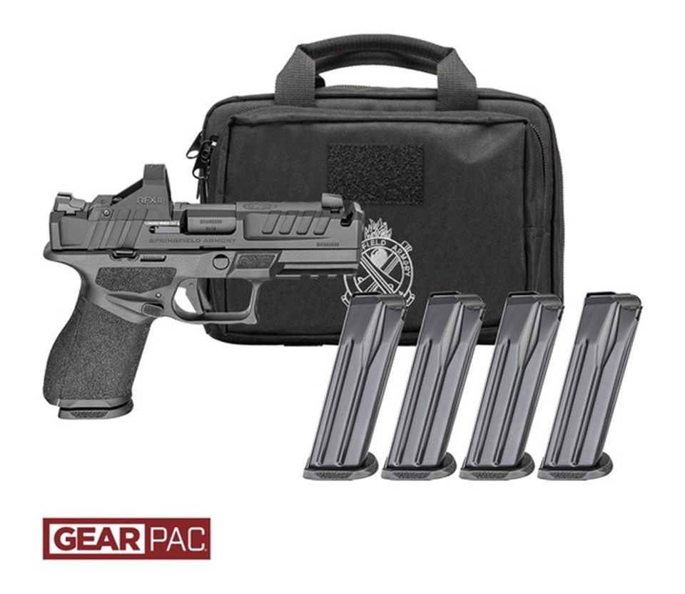 Springfield Gear Pac Hellcat Pro Comp OSP Handgun 9mm Luger 10rd Magazines(4) 3.7" Barrel Green Dot & Bag view 2