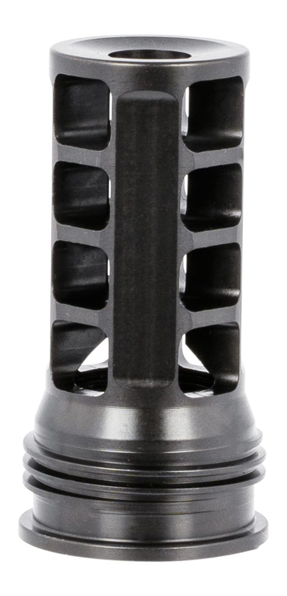 Huxwrx Safety 1598 QD 338 Muzzle Brake Black with 3/4in-24 tpi Threads 2.30