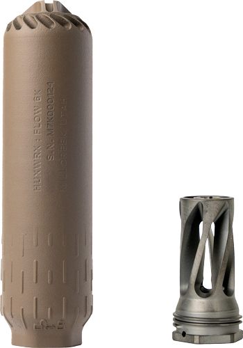 Huxwrx Safety Flow 6K 6MM + Flash Hider 5/8-24 TPI FDE Suppressor