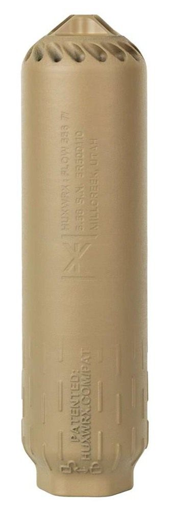 Huxwrx Safety Flow 556 TI Flash Cap Suppressor with Hider 1/2x28 FDE view 2