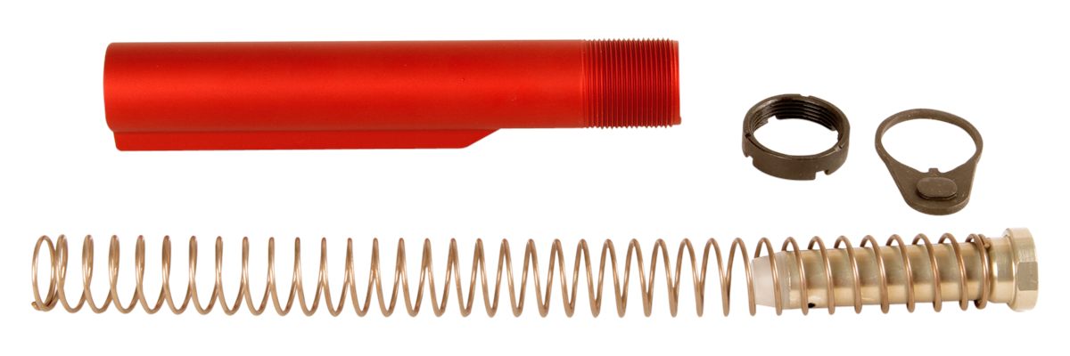 LBE Unlimited Milbufktred Mil-Spec Buffer Tube Kit 6 Position AR-15 Red