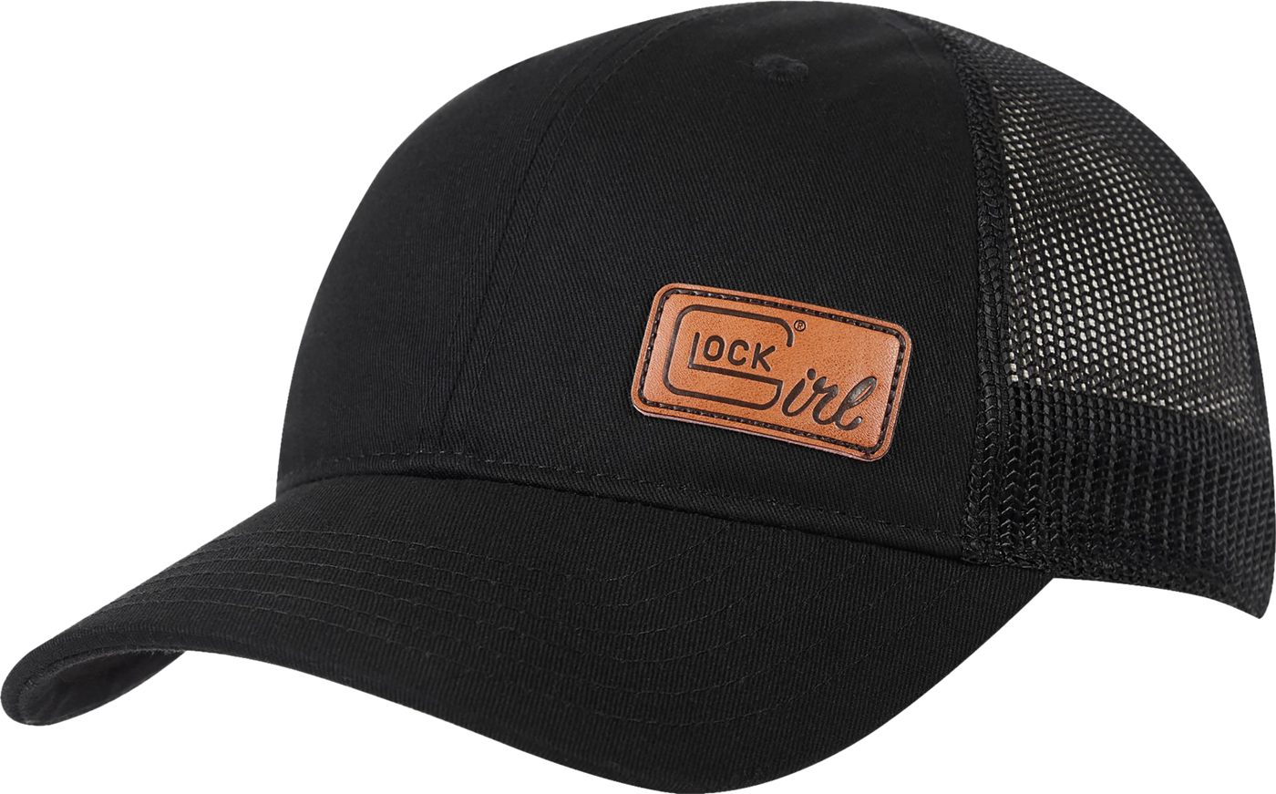 GLOCK AP96239 Ponytail Hat Black Leather Girl Patch