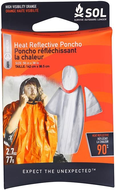 Tender Sol Heat Reflective Poncho Windproof Waterproof Tear-resistant Orang
