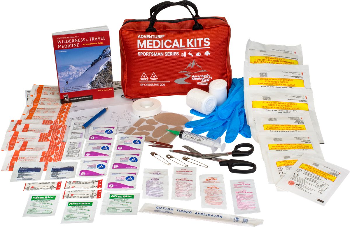 Adventure Medical Kits 01050200 Sportsman 200 Treats Injuries/Illnesses Red
