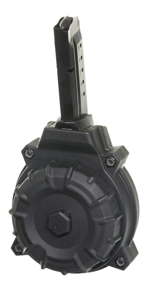 PRO MAG DRMA15 Standard 50rd Drum 9mm Luger Fits S W M P Shield Black DuPon