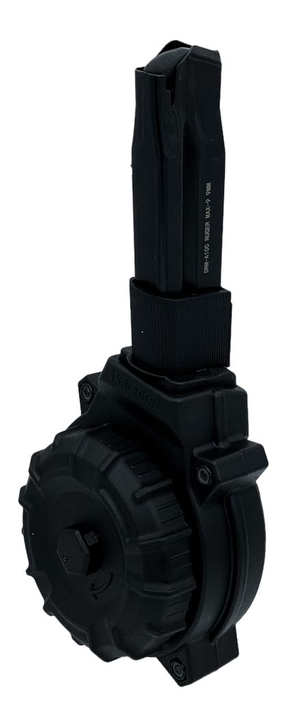 PRO MAG DRMA100 50rds Drum 9mm Fits Ruger Max-9 Black Polymer
