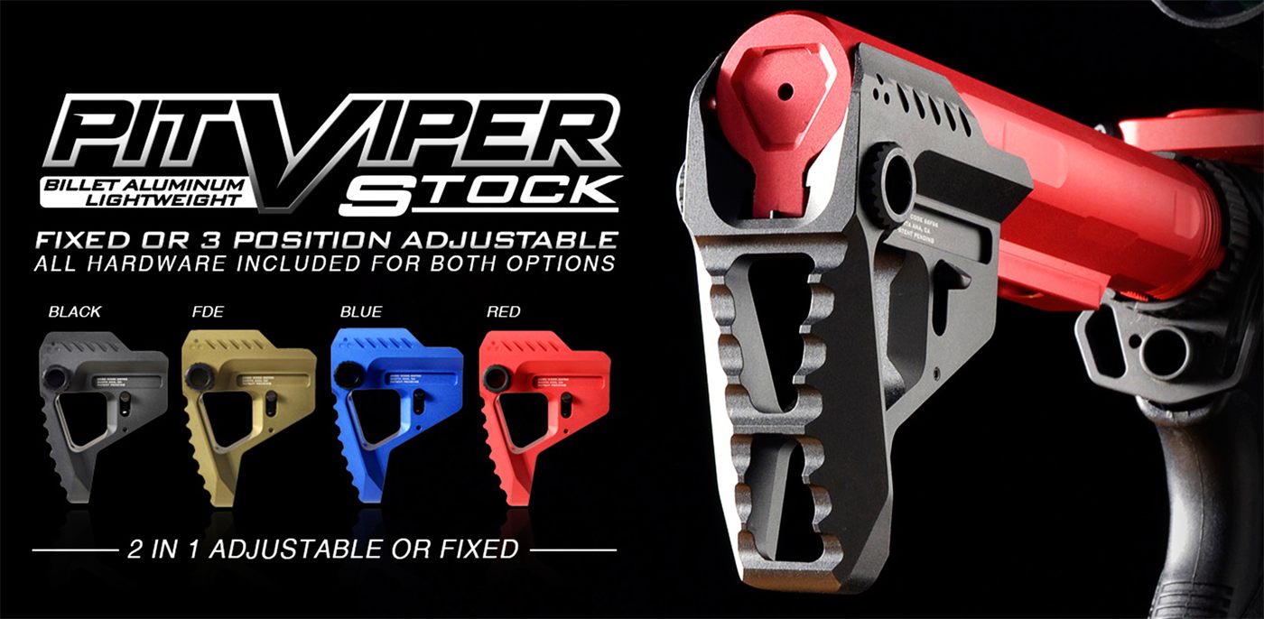 Strike Pit Viper Stock Red Aluminum AR Platforms