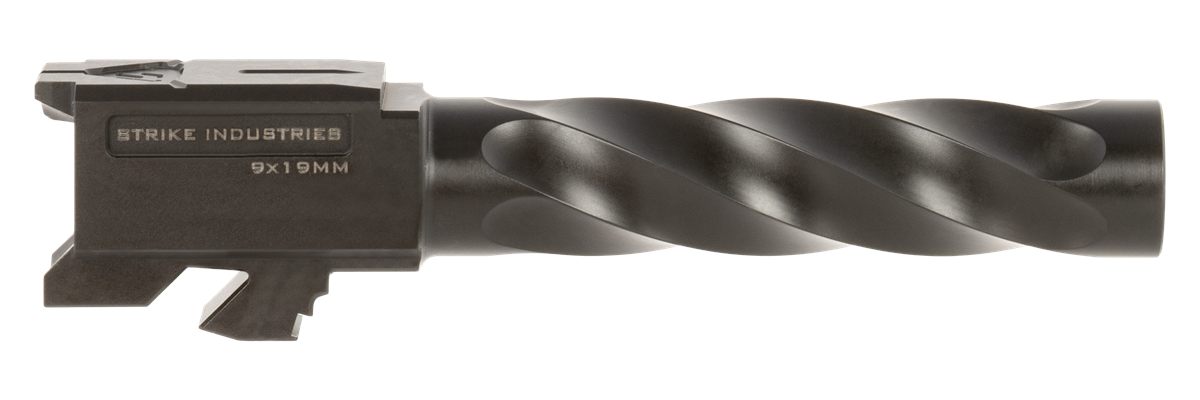 Strike Industries GBARREL19 Glock 9mm Luger Spiral Fluted Black Nitride Sta