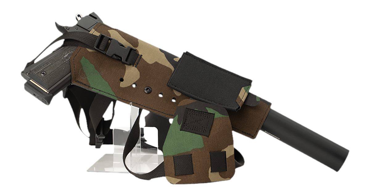Cole TAC VWX112 Varmint Wrangler XL Pistol Holder Chest M81 Woodland Left H