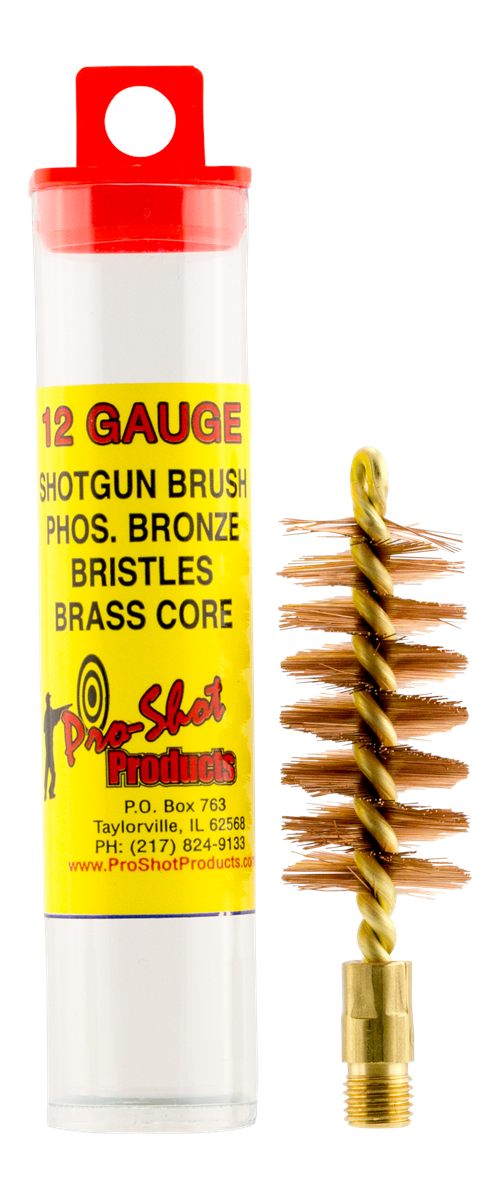 Pro Shot 12S Bore Brush 12 Gauge 5/16-27 Thread Bronze Bristles Looped Tip