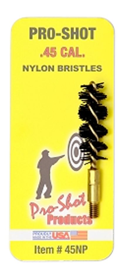 Pro Shot 45NP Bore Brush .45 Cal Pistol 8-32 Thread Nylon Bristles Brass Co