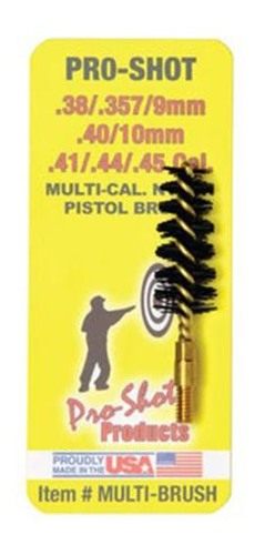 Pro Shot Nylon Pistol Bore Brush with Brass Core .38-.45 Multibrush