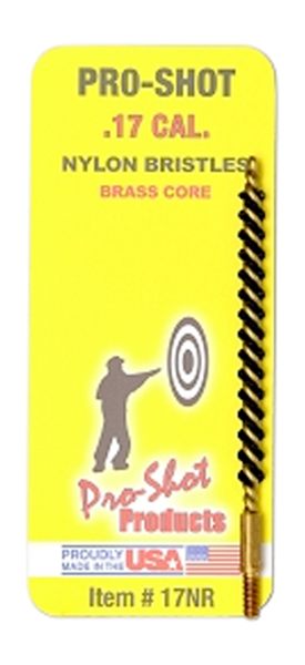 PRO Shot 17NR Bore Brush .17/ .177 Cal Rifle 5-40in Thread Nylon Bristles B